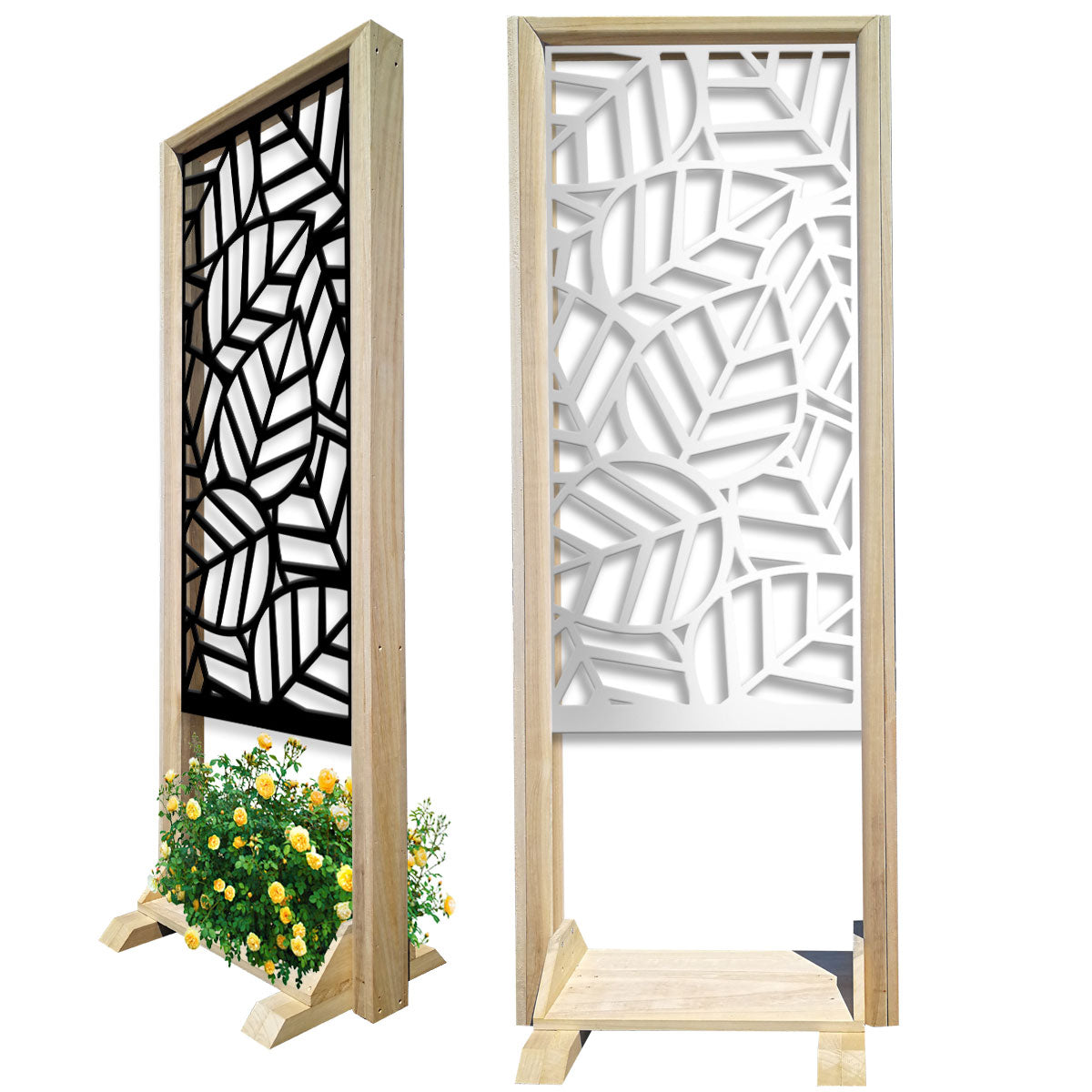 TROPICA - Separè  - Paravento modulabile - 70x190cm - in Legno e PVC Colore: nero