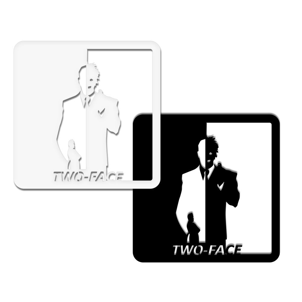 TWO-FACE - Quadro moderno in pvc solido 48 x 48cm Colore: bianco