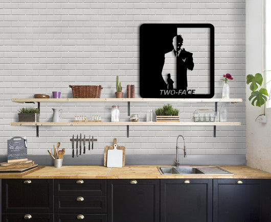 TWO-FACE - Quadro moderno in pvc solido 48 x 48cm Colore: nero