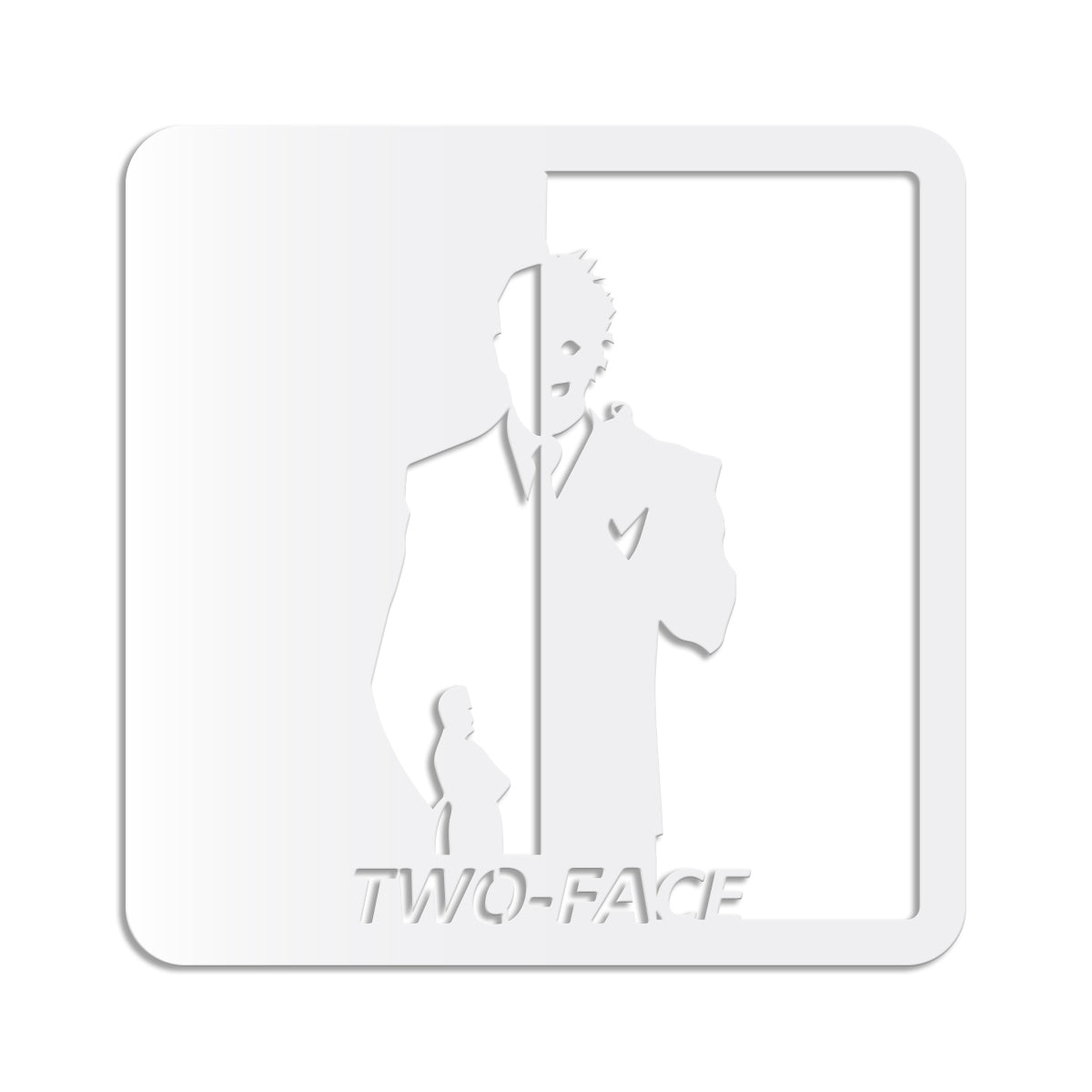 TWO-FACE - Quadro moderno in pvc solido 48 x 48cm Colore: bianco