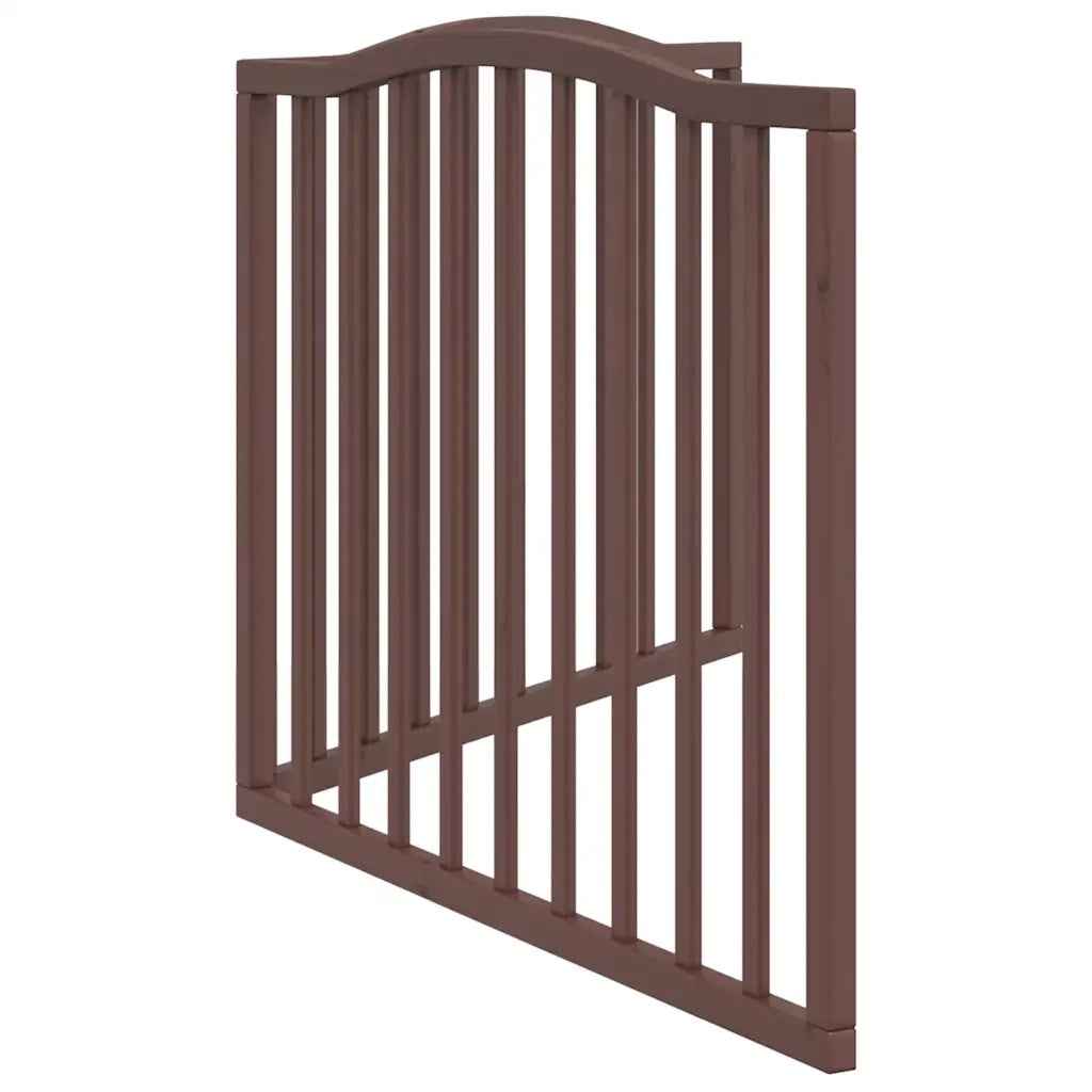 Cancello Cani Pieghevole 2 Pannelli Marrone 160cm Legno Pioppo 352232