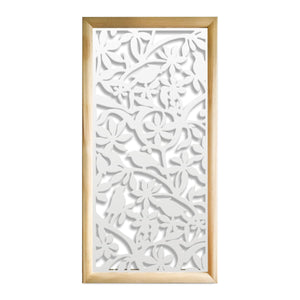 UCCELLINI - Moduli Decorativi in Legno e PVC Misura: 47x94 cm, Colore: bianco