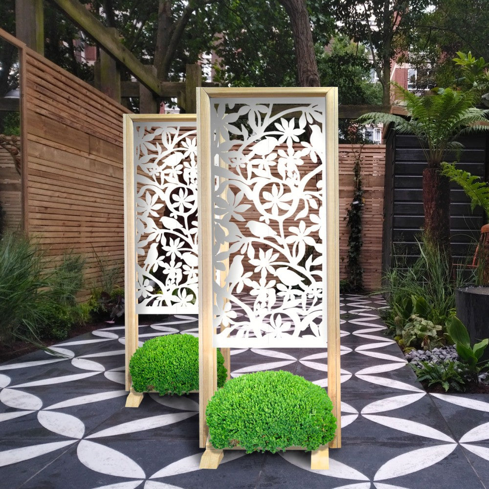 UCCELLINI - Separè - Paravento modulabile - 70x190cm - in Legno e PVC Colore: bianco