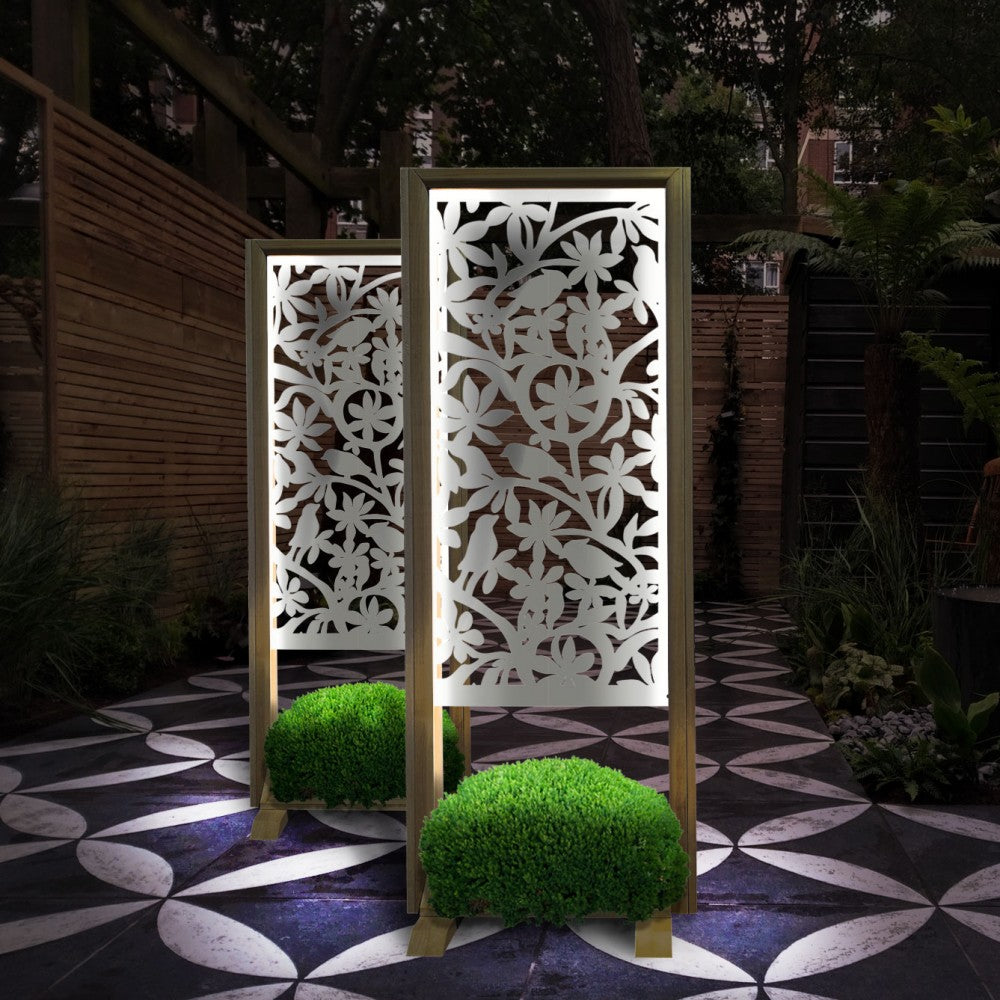 UCCELLINI - Separè - Paravento modulabile - 70x190cm - in Legno e PVC Colore: bianco