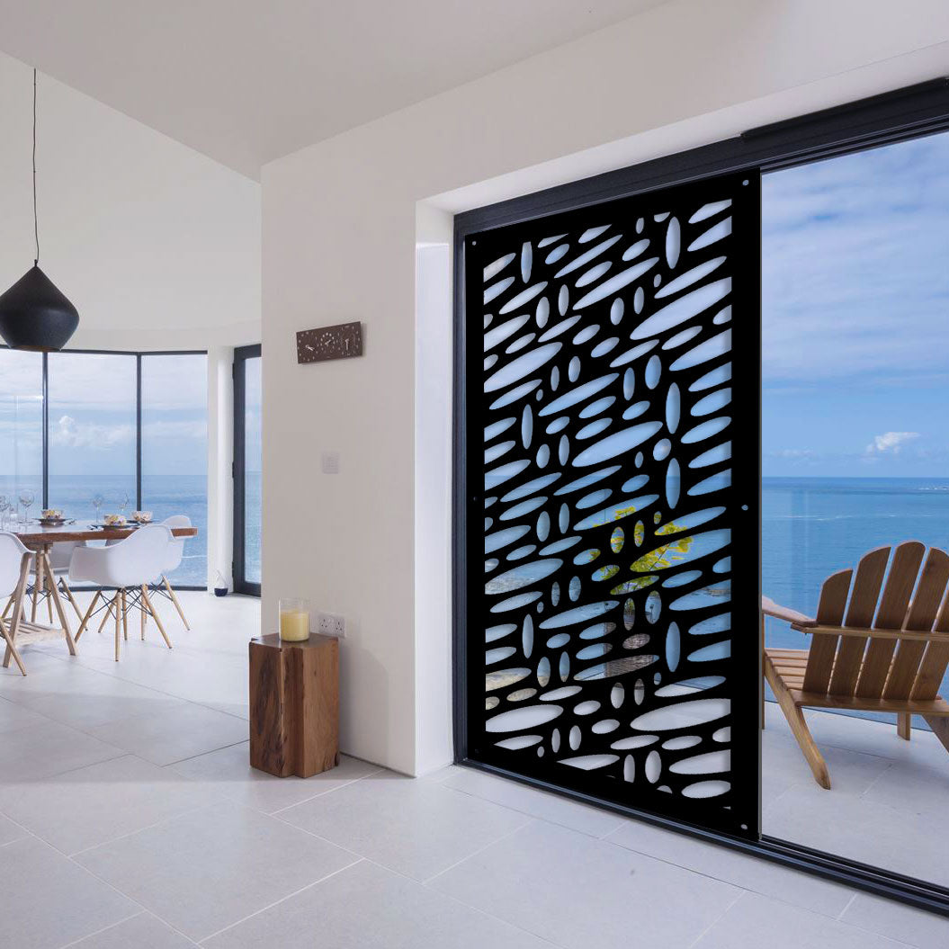 UFOS - Pannello in PVC traforato - Parasole Misura: 98x198 cm, Colore: nero