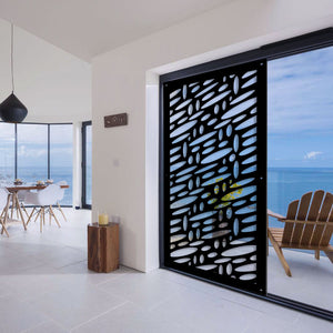 UFOS - Pannello in PVC traforato - Parasole Misura: 98x198 cm, Colore: nero