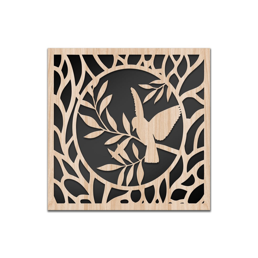 ULIVO - Quadro arredo LASERCUT composito Legno e PVC Misura: 40x40 cm