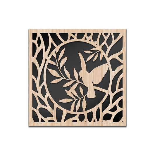 ULIVO - Quadro arredo LASERCUT composito Legno e PVC Misura: 60x60 cm