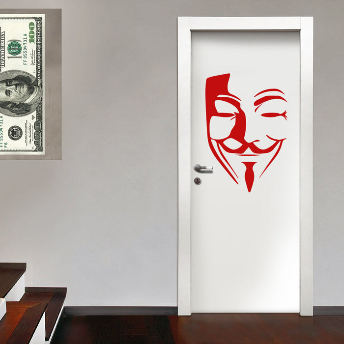 V PER VENDETTA - Adesivo murale wall sticker in vinile 55x80 cm Colore: Rosso