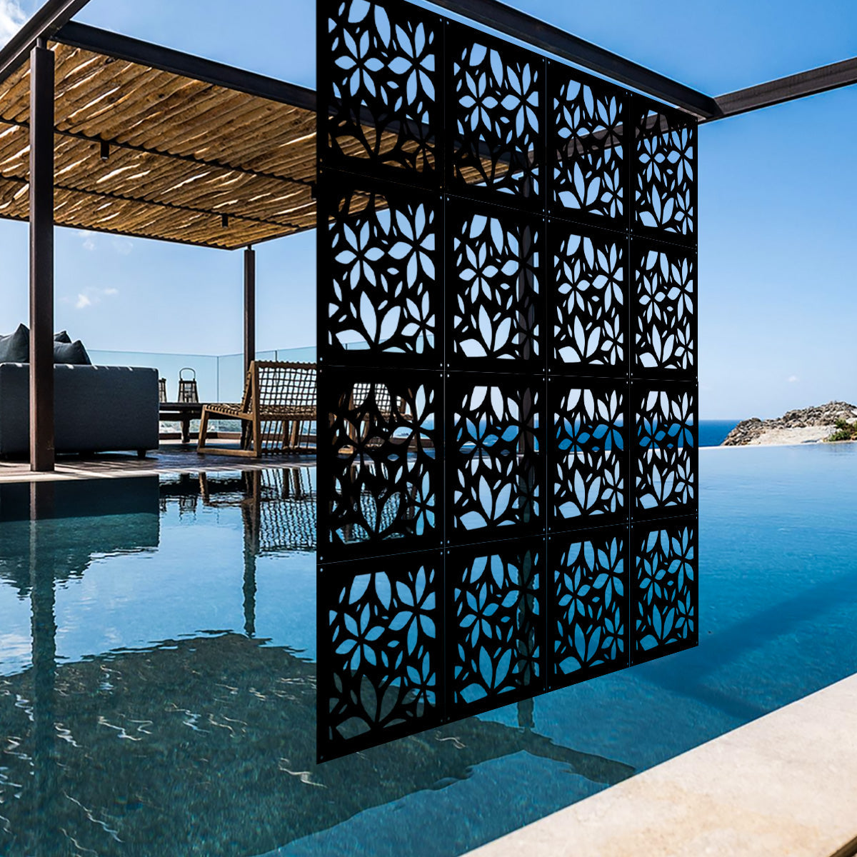VENUS - Pannello in PVC traforato - Parasole Colore: nero, Misura: 98x98 cm