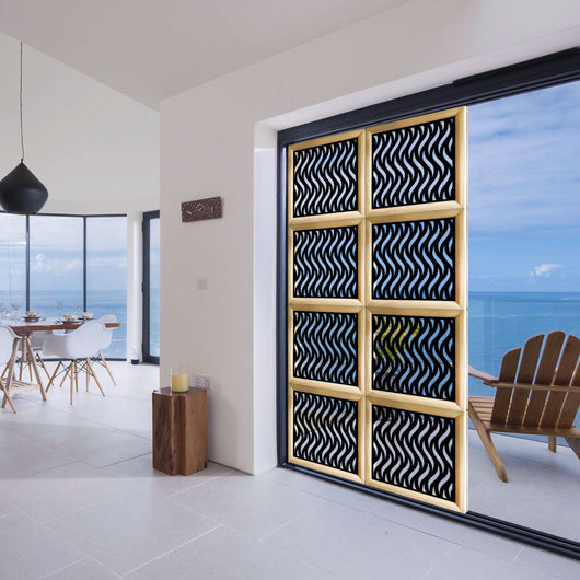 VERTICALWAVES - Moduli Decorativi in Legno e PVC Colore: nero, Misura: 48x48 cm