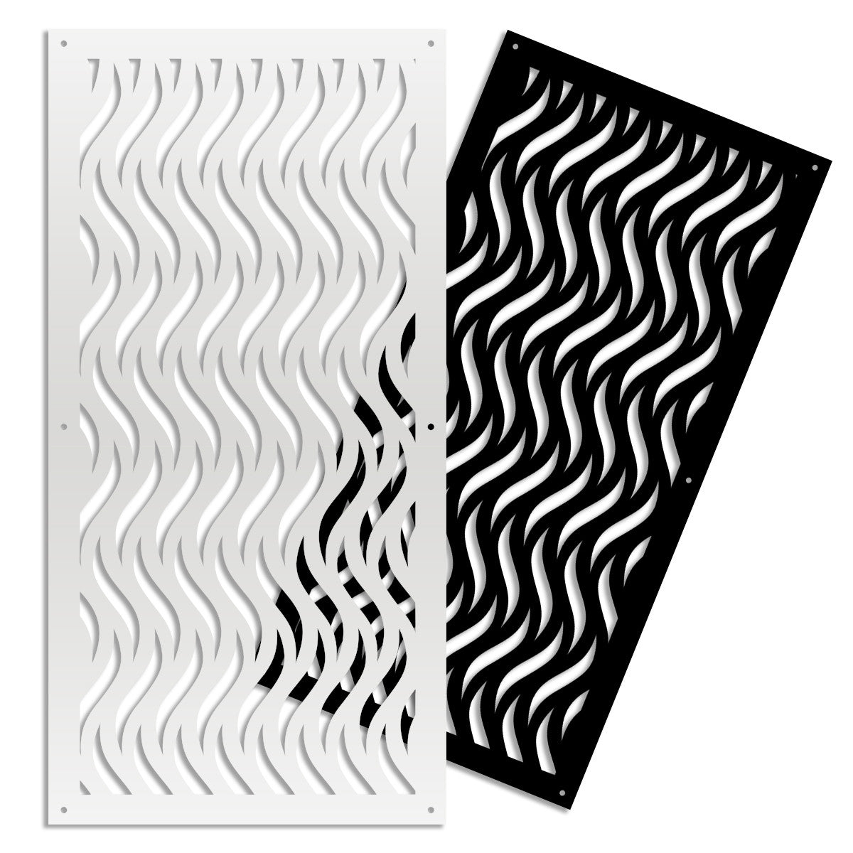 VERTICALWAVES - Pannello in PVC traforato - Parasole Misura: 50x150 cm, Colore: nero
