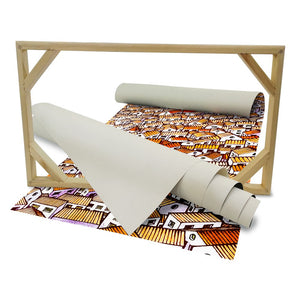 VILLAGE - Quadro stampato su Canvas e montato su telaio in legno Misura: 50x70 cm