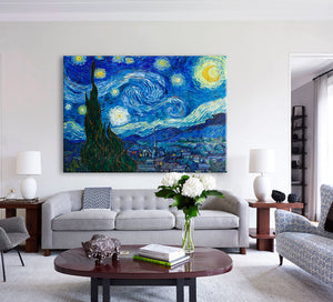 Vincent Van Gogh- Notte Stellata - Quadro Canvas su telaio in legno Misura: 70X50 cm