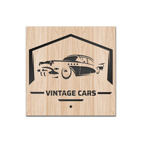 VINTAGE CAR - Quadro arredo LASERCUT composito Legno e PVC Misura: 60x60 cm