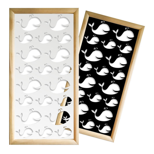 WHALE - Moduli Decorativi in Legno e PVC Colore: nero, Misura: 73x148 cm