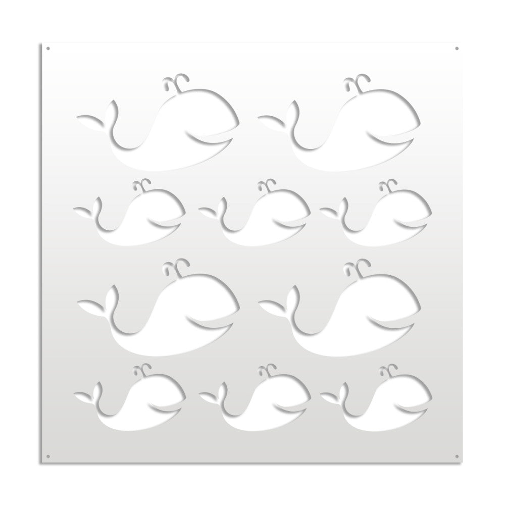 WHALE - Pannello in PVC traforato - Parasole Colore: bianco, Misura: 48x48 cm
