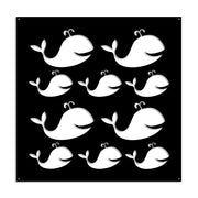 WHALE - Pannello in PVC traforato - Parasole Colore: nero, Misura: 98x98 cm