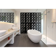 WHALE - Pannello in PVC traforato - Parasole Misura: 47x94 cm, Colore: nero