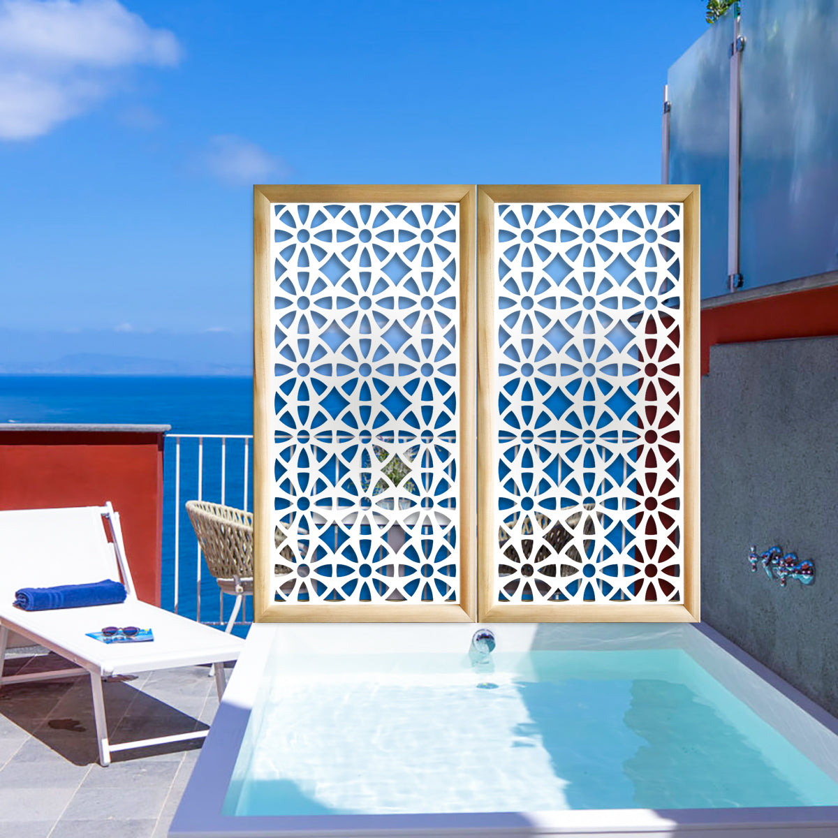 WHEELS  - Moduli Decorativi in Legno e PVC Colore: bianco, Misura: 47x94 cm