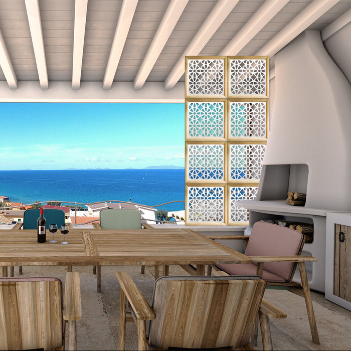 WHEELS  - Moduli Decorativi in Legno e PVC Colore: bianco, Misura: 73x73 cm