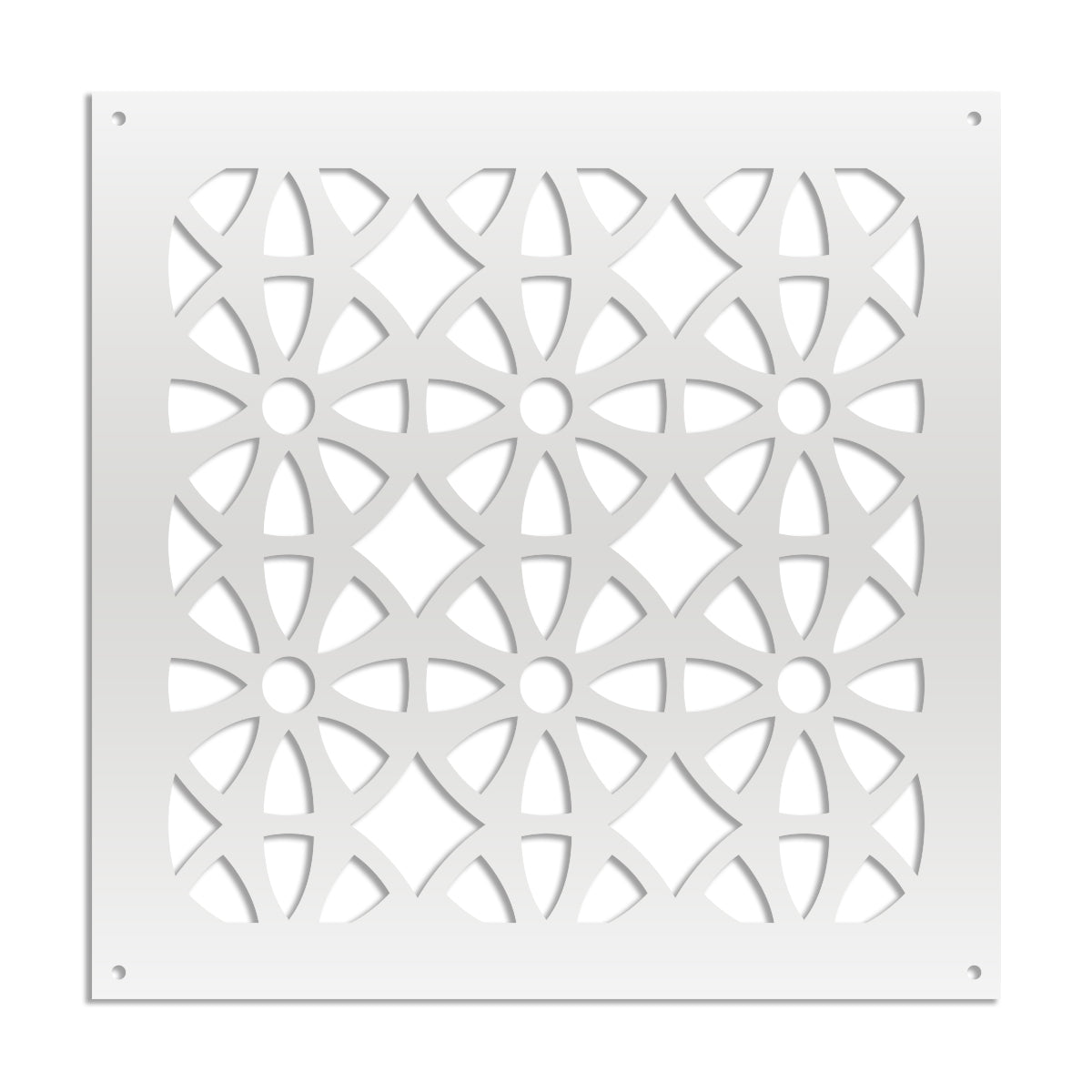 WHEELS - Pannello in PVC traforato - Parasole Misura: 48x48 cm, Colore: bianco