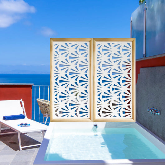 WINDSHELL - Moduli Decorativi in Legno e PVC Colore: bianco, Misura: 47x94 cm