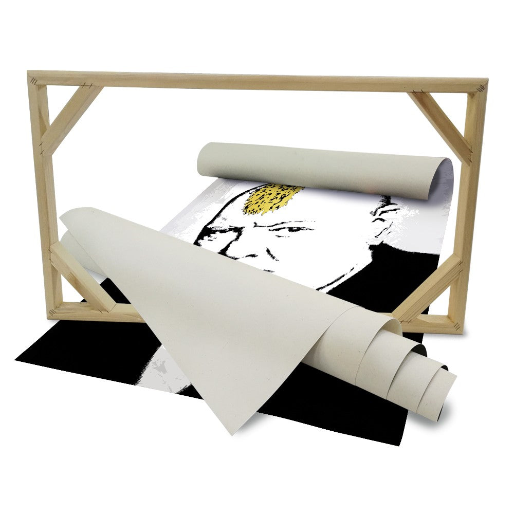 Winston Churchill - Banksy - Quadro stampato su Canvas e montato su telaio in legno Misura: 100x140 cm