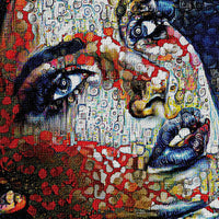 WOMAN Abstraction - Quadro Canvas su telaio in legno Misura: 100x70 cm