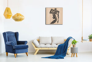 WOMAN NUDE- Quadro arredo LASERCUT composito Legno e PVC Misura: 40x40 cm