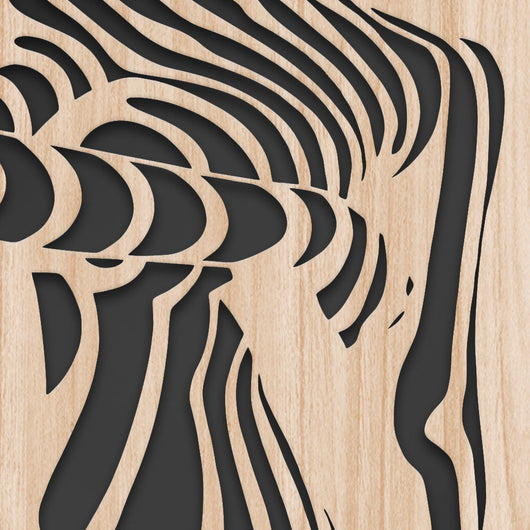WOMAN NUDE- Quadro arredo LASERCUT composito Legno e PVC Misura: 40x40 cm