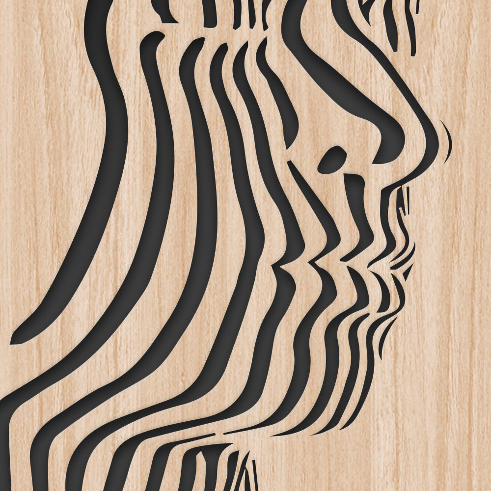 WOMAN PROFILE - Quadro arredo LASERCUT composito Legno e PVC Misura: 60x60 cm