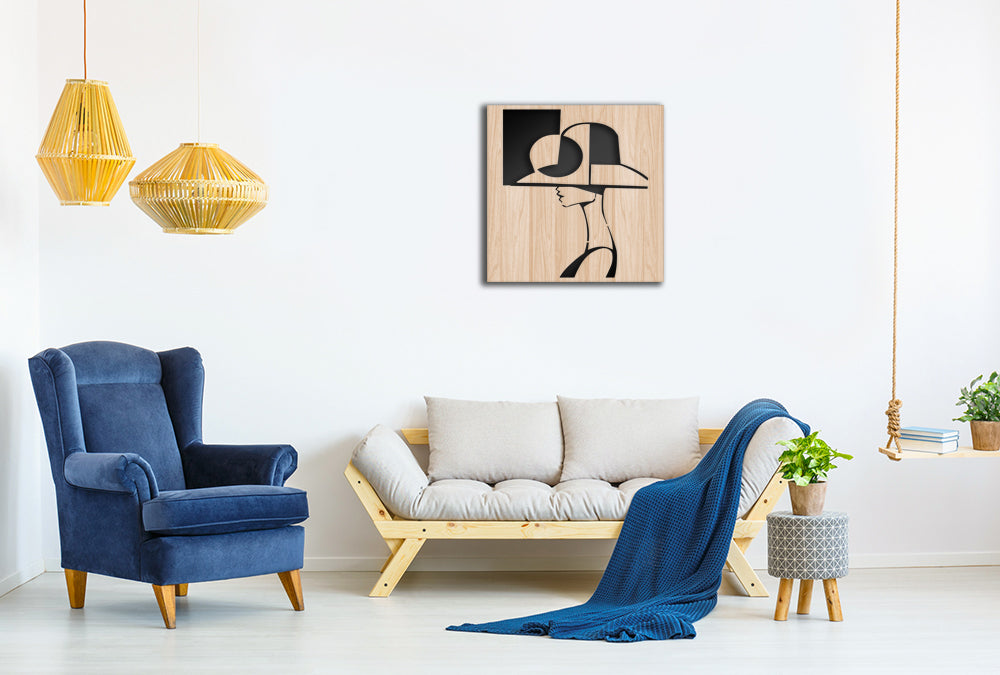 WOMAN STYLE - Quadro arredo LASERCUT composito Legno e PVC Misura: 60x60 cm