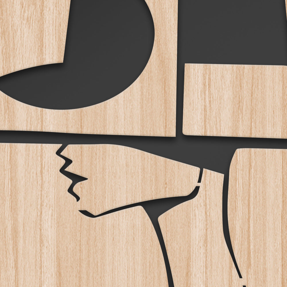 WOMAN STYLE - Quadro arredo LASERCUT composito Legno e PVC Misura: 60x60 cm