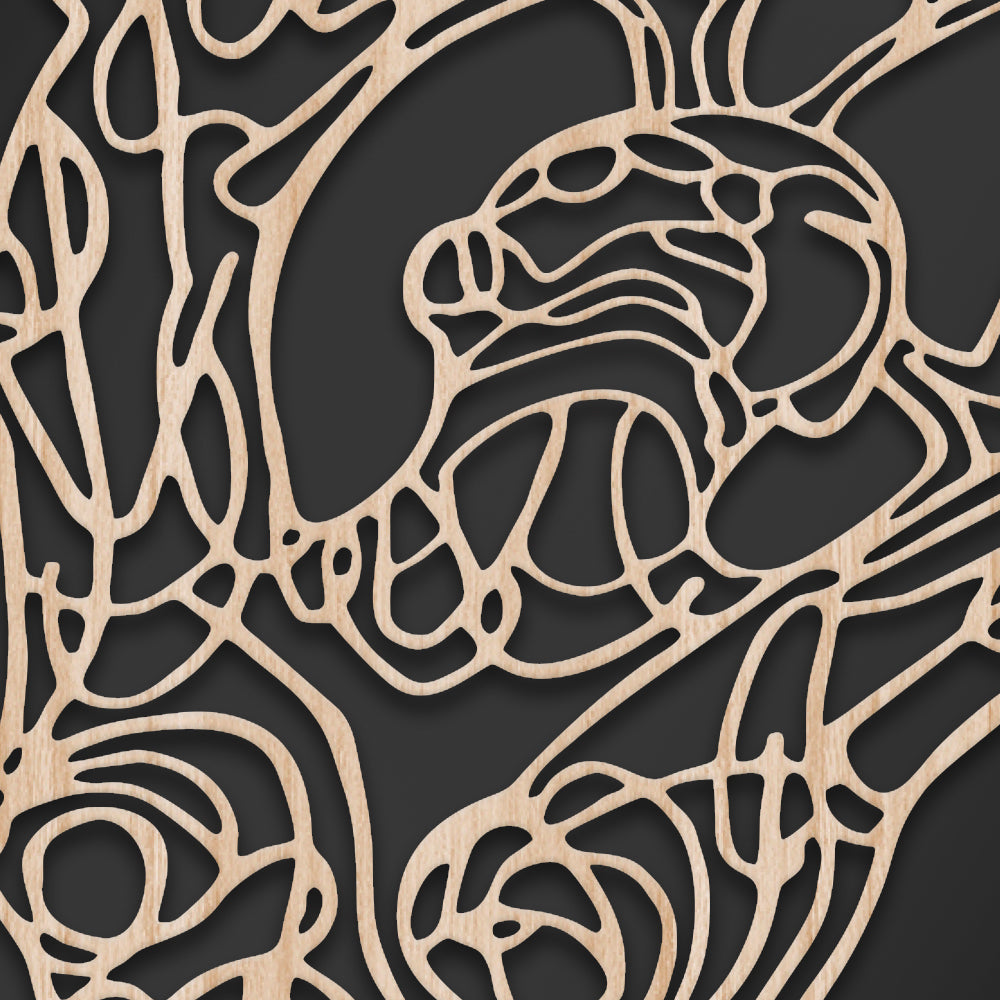 WOMAN TREE - Quadro arredo LASERCUT composito Legno e PVC Misura: 50x100 cm