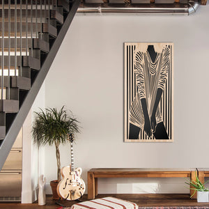 WOMAN'S DRESS - Quadro arredo LASERCUT composito Legno e PVC Misura: 50x100 cm