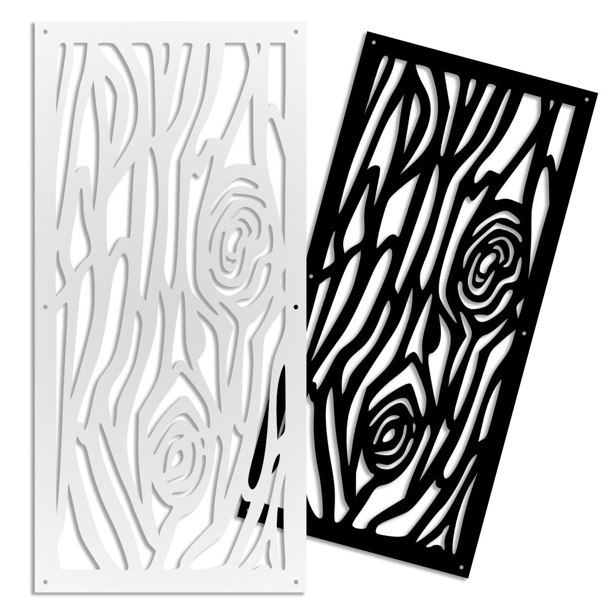 WOOD - Pannello in PVC traforato - Parasole Colore: nero, Misura: 50x150 cm