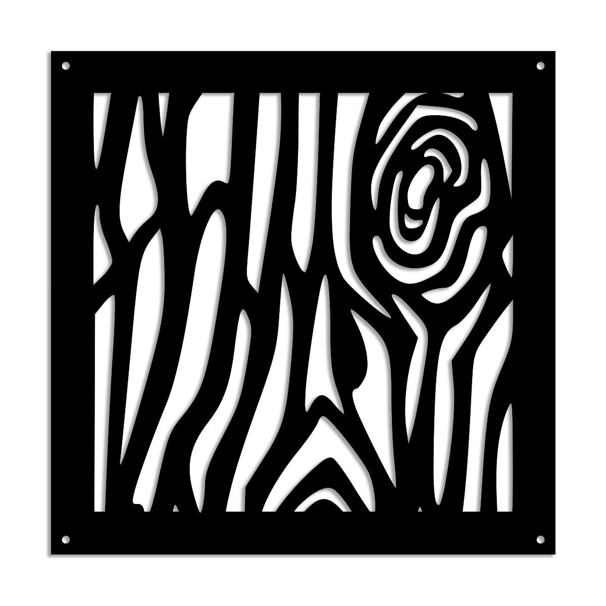 WOOD - Pannello in PVC traforato - Parasole Misura: 98x98 cm, Colore: nero