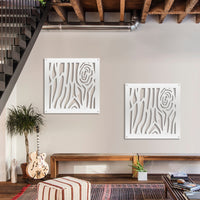 WOOD - Pannello in PVC traforato - Parasole Misura: 48x48 cm, Colore: bianco