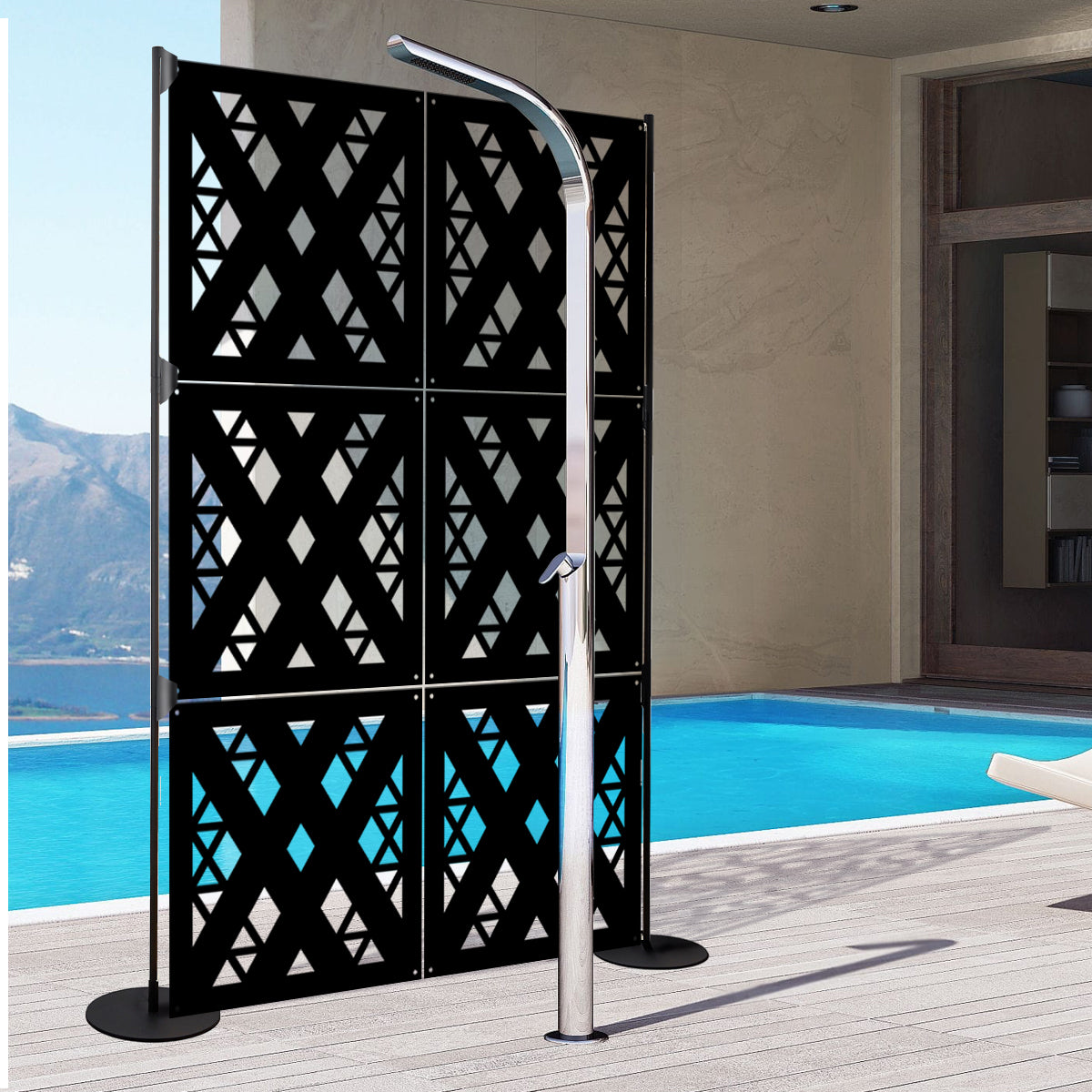 XSPIDER - Pannello in PVC traforato - Parasole Misura: 98x98 cm, Colore: nero