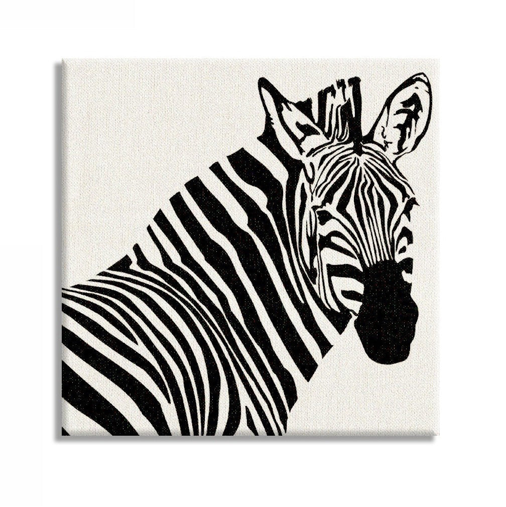 ZEBRA ds - Stampa su tela Canvas montata su telaio in legno Misura: 130x130 cm