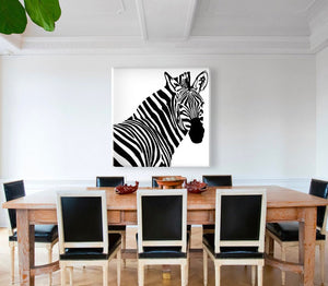 ZEBRA ds - Stampa su tela Canvas montata su telaio in legno Misura: 130x130 cm