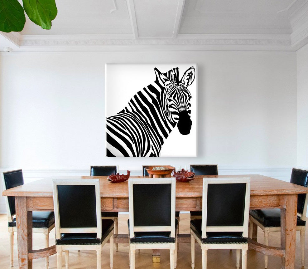 ZEBRA ds - Stampa su tela Canvas montata su telaio in legno Misura: 100x100 cm