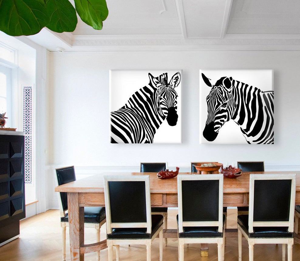 ZEBRA ds - Stampa su tela Canvas montata su telaio in legno Misura: 130x130 cm