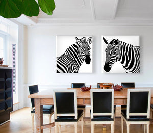 ZEBRA ds - Stampa su tela Canvas montata su telaio in legno Misura: 80x80 cm