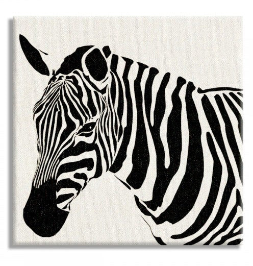 ZEBRA sx - Stampa su tela Canvas montata su telaio in legno Misura: 80x80 cm