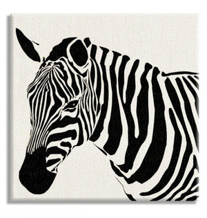 ZEBRA sx - Stampa su tela Canvas montata su telaio in legno Misura: 80x80 cm