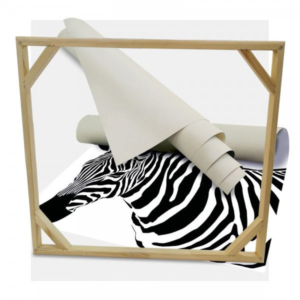 ZEBRA sx - Stampa su tela Canvas montata su telaio in legno Misura: 80x80 cm