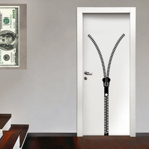 ZIP LINE - Adesivo murale wall sticker in vinile 55x150 cm Colore: nero