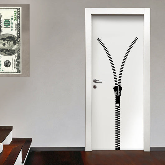 ZIP LINE - Adesivo murale wall sticker in vinile 55x150 cm Colore: nero